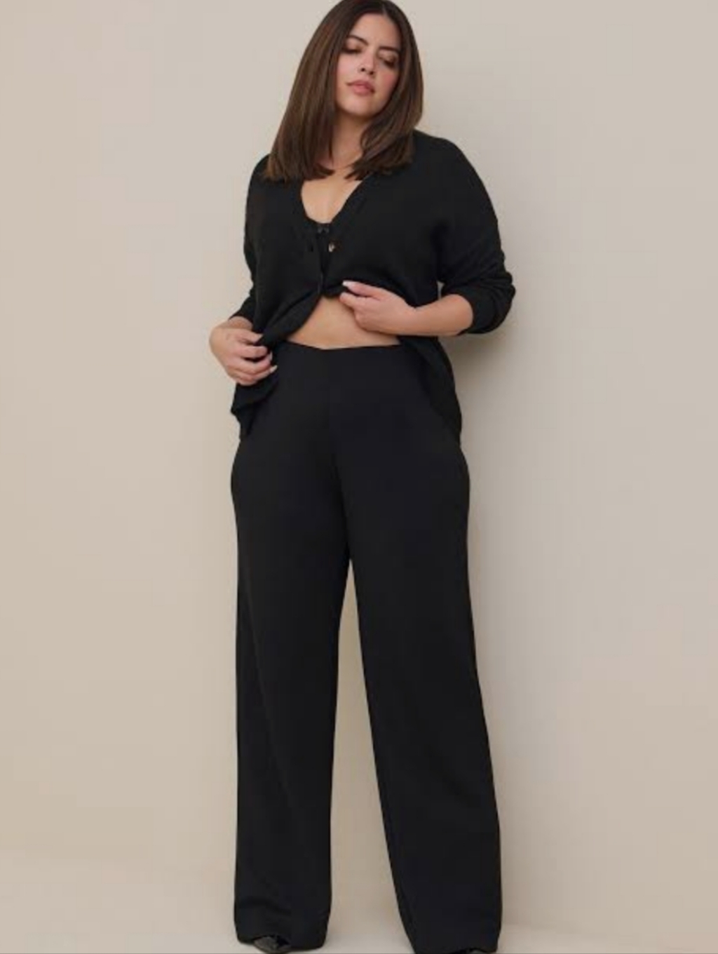 C Established 1946 Women's Black Wide-Leg Pull-On Pants
